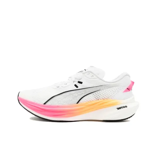 PUMA Deviate NITRO 3 Устойчивые к истиранию Дышащие Низкие Беговые кроссовки Женские Белые