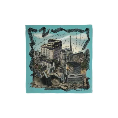 Zadig Voltaire Шарфы из органического шелка Женские Аква Синий
