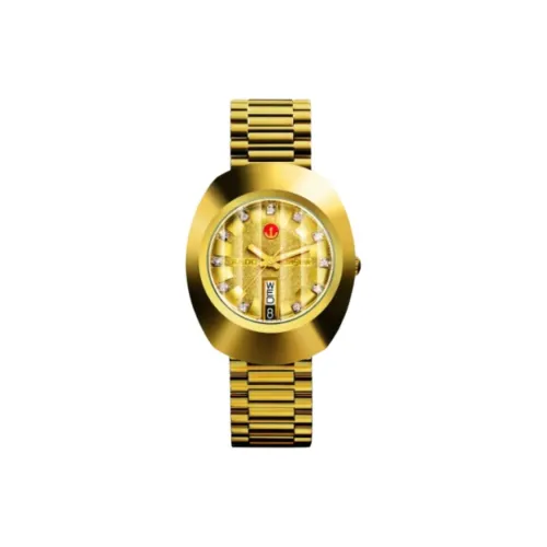 RADO Автоматический Механический Movement Женские Часы Diamond Star Founder Collection 35 мм Золотые