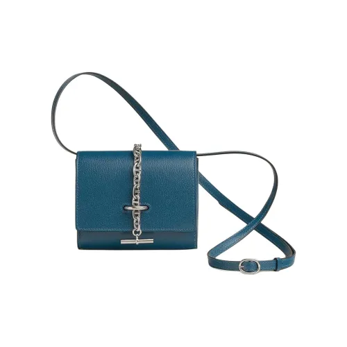 HERMES Chamkila шевро Сумка через плечо Кошелек Женские S4 Глубокий синий Темно-синий