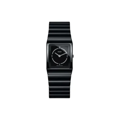RADO Complete Ceramic Collection Кварцевый механизм Женские часы 22,9*31,7 мм Черный циферблат Керамика Корпус Керамика Ремешок