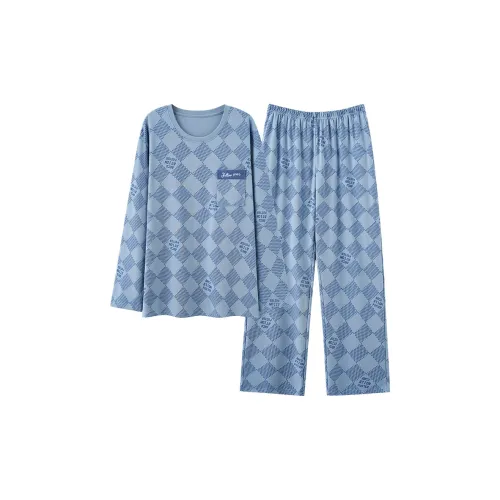 FOREVER 21 Пижамный комплект Мужской Небесно-голубой