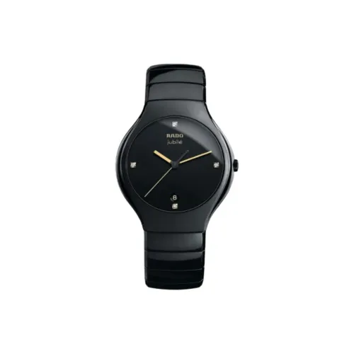 RADO Realme Collection Кварцевый механизм Мужские часы Часы 40 мм Черный циферблат Керамические корпуса Керамический ремешок