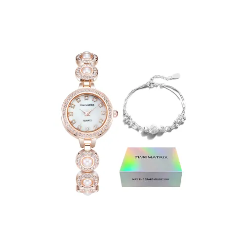 TIMEMATRIX Европейские US Часы с 12 Mark THREE Hand Механизм Кварцевый механизм Розовый Циферблат часов Женские часы