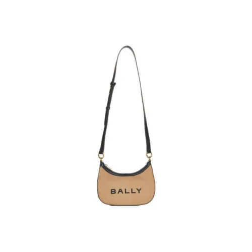 BALLY Хлопок с кожаными вставками Сумка через плечо Женская Песочный и Черный