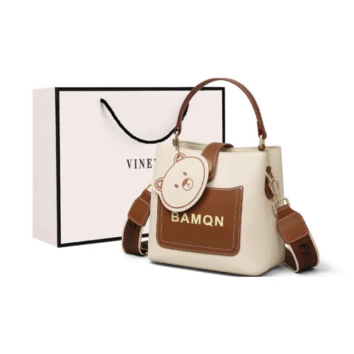 VINEY Коровья кожа Сумка Большая Женская Белая и Коричневая