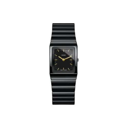 RADO Complete Ceramic Collection Кварцевый механизм Женские часы 22,9*31,7 мм Черный циферблат Керамика Корпус Керамика Ремешок