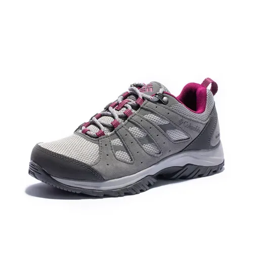Columbia Slip-resistant Abrasion-resistant Low Top Hiking Shoes Women's Gray Pink Колумбия Противоскользящие Устойчивые к истиранию Низкие Походные Ботинки Женские Серый Розовый