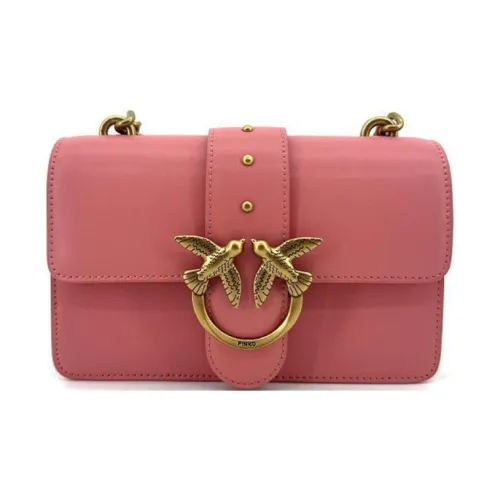 PINKO Love Series Телячья кожа Сумка через плечо Сумка на плечо Мини Женская Персиково-розовая