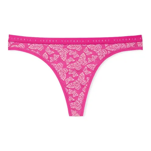 Victoria's Secret Эластичный хлопок Стринг Panty LUSCIOUS Розовый Butterflies Нижнее белье Женские 1 шт Сладкий стиль Розовый