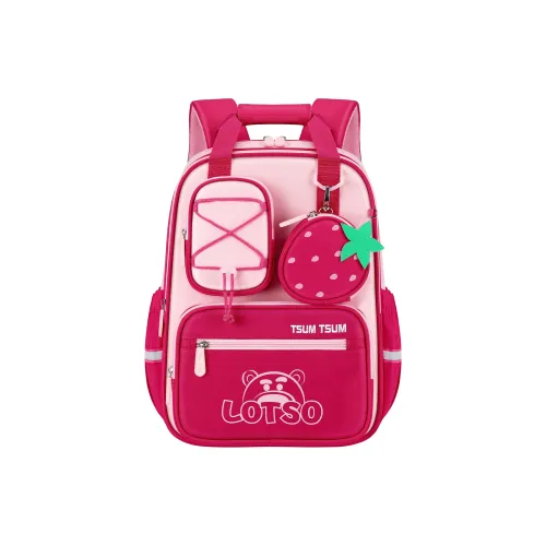 Disney Strawberry Bear Series Полиэстер Студенческая сумка Стандартная Детская Розовая Красная