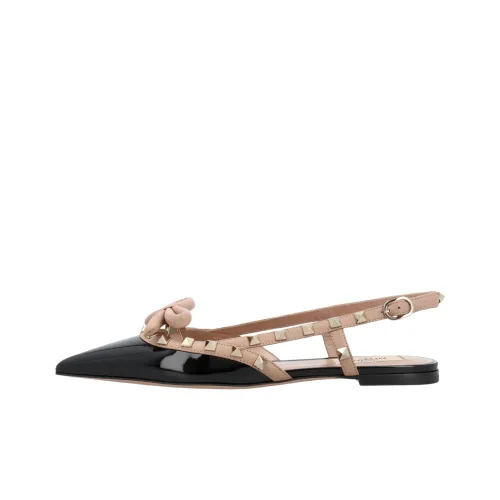 Valentino Rockstud Женские повседневные туфли Черно-розовый Женские