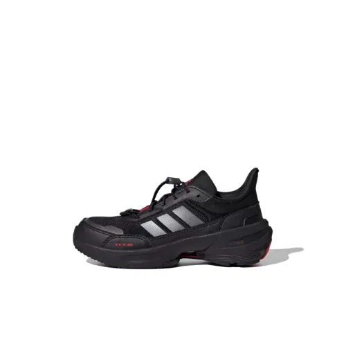 Adidas Детские беговые кроссовки Low Топ Черный/Яркий Металл Железно-серый/Светло-алый Kids