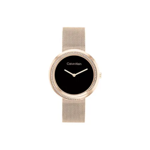 Calvin Klein Women's Watch Кварцевый механизм Стальной ремешок 34 мм Черный циферблат