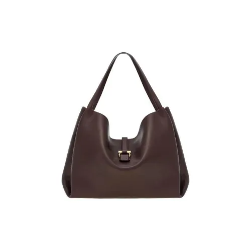 FERRAGAMO GANCINI Телячья кожа Тоут Сумка Сумка для покупок Сумка Большая Женская Коричневая