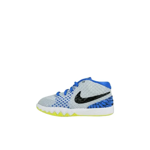 nike Kyrie 1 Slip-resistant Abrasion-resistant MID Топ Обувь для малышей Серый Белый Синий Infant And Toddler