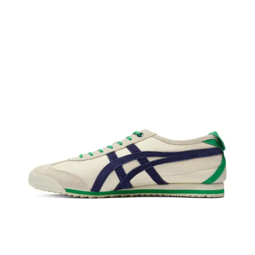 Onitsuka Tiger Non Slip Легкий Низкий Топ Casual Унисекс Бежевый Темно-Синий Цвет