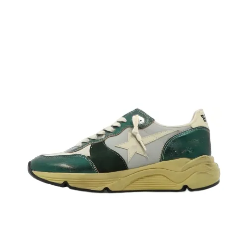 Golden Goose Running Sole Low Топ Спортивная Повседневная Обувь Женская Зеленая Потертый