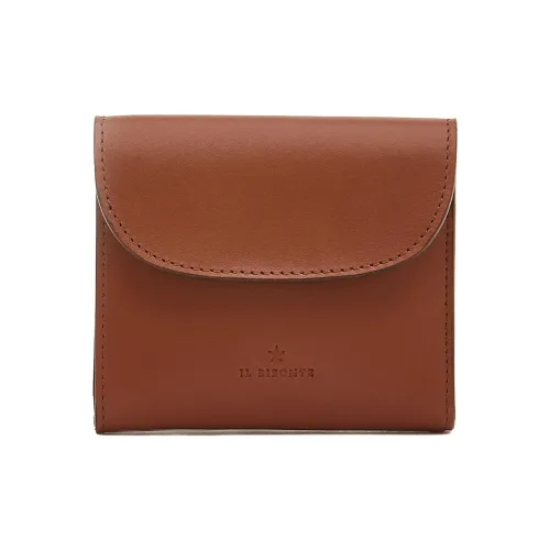 Il Bisonte Дубленая коровья кожа Кошелек Маленький Женский Красный Каштановый