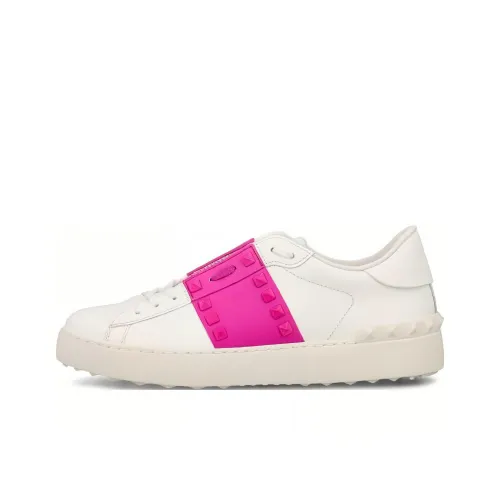 Valentino ROCKSTUD UNTITLED Низкий топ Повседневная обувь Женская Белая Розовая