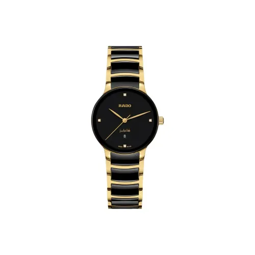 RADO Кварцевый механизм Мужские часы Часы 30,5 мм Черный циферблат Корпус из нержавеющей стали Керамика Ремешок из нержавеющей стали