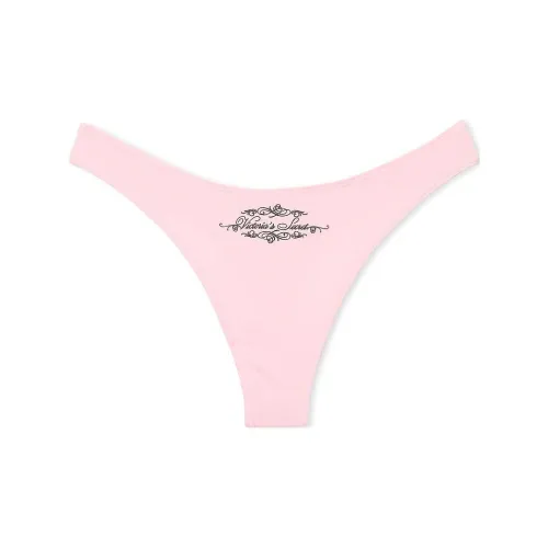 Victoria's Secret Эластичный хлопок Высокая нога Scoop Стринг Пантика P B L Нижнее белье Женское 1 упаковка Розовый