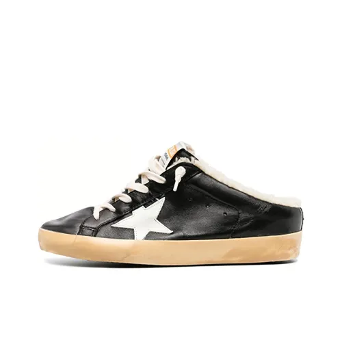 Golden Goose Супер Звезда Sabot Низкий Топ Скейтборд Кроссовки Женские Черный Потертый