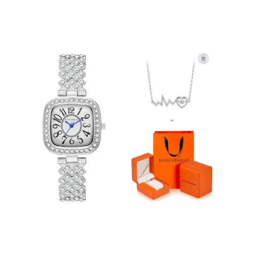 Katie Ermilio Women's Watch Кварцевый механизм Сплав Ремешок Белый Циферблат