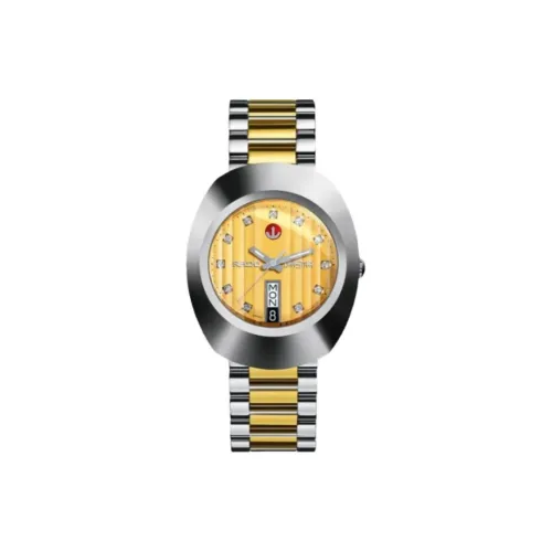 RADO Автоматический Механический Movement Женские Часы Diamond Star Founder Collection 35 мм Желтые