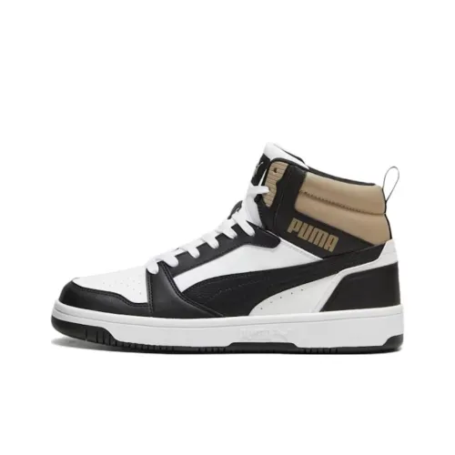 PUMA REBOUND Устойчивые к истиранию высокие кроссовки для скейтбординга унисекс черно-белые