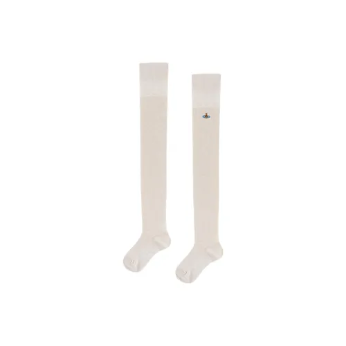 Вивьен Вествуд Uni Over The Knee Снаряды Бедро Высокие Носки Женские Белые