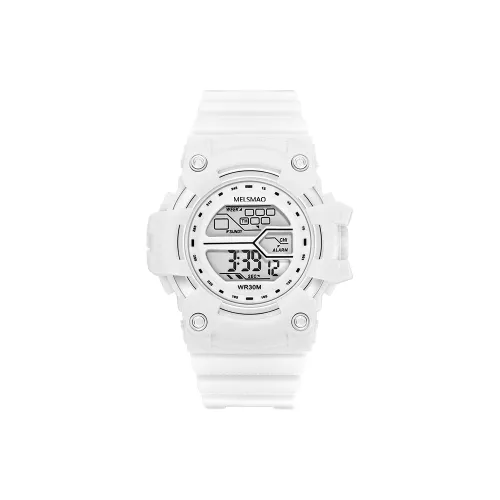 MELSMAO Ночной свет Хронограф Кварцевый механизм Резиновый ремешок Часы Унисекс Белый циферблат