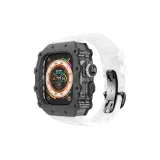 Углеродное волокно | Прозрачный Черный Средний Рамка [Прозрачный Ремень + Черная Бабочка Пряжка]