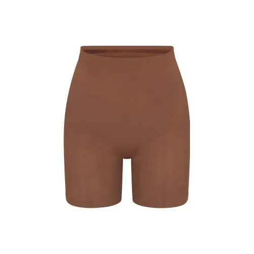 SKIMS Бесшовный Sculpt MID Короткие трусы для бедра Женские Яшма Светло-коричневый