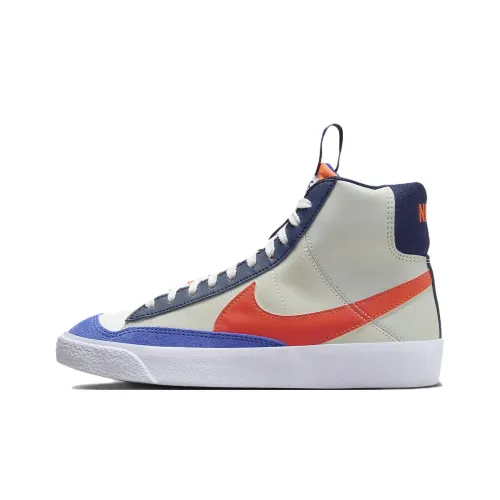 nike Blazer Mid Slip Resistant Abrasion Resistant MID Топ Детские Скейтбординги Серо-голубой Подростки