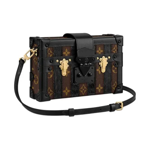 LOUIS VUITTON PETITE MALLE Холст с лакированной кожей твердый чехол женский коричневый