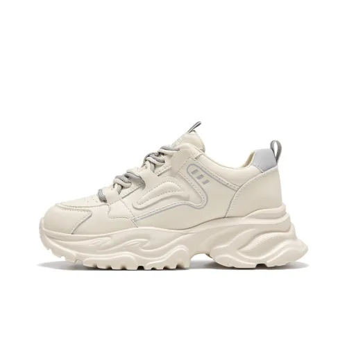 Spider King Low Топ Толстая подошва Кроссовки Женские Серый Бежевый