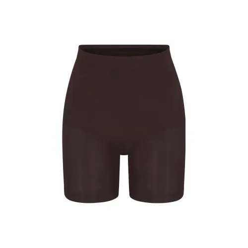 SKIMS Бесшовный Sculpt MID Бедро Короткий Трусы Женские Эспрессо Кофе