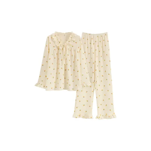 Mulong Family Пижамный комплект Женский Абрикос