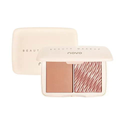 NOVO Яркий и Натуральный 3D-эффект без TRANSFER Контуринг Румяна с HIGHLIGHT и Зеркальце 5г+5г
