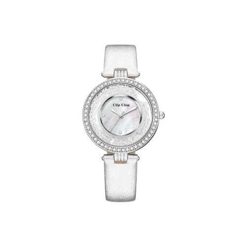 Clip Clop Time Luck Watch 30м Глубокая Водонепроницаемость Кварцевый Механизм Естественная Кожа Ремешок Часы Женские Белый Циферблат