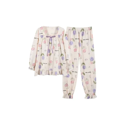 Mulong Family Пижамный комплект Женский Абрикос