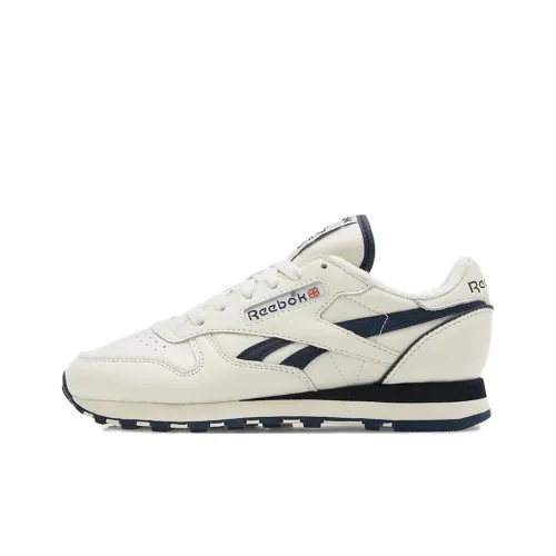 Reebok Classic Leather Low Топ Беговые кроссовки Унисекс Белый черный