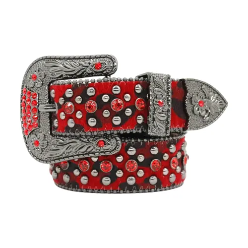 Emperor Penguin Панк Западный Шпилька Джинсы с Стразами Заклепки Кожаные ремни Женские Ширина 3,5CM