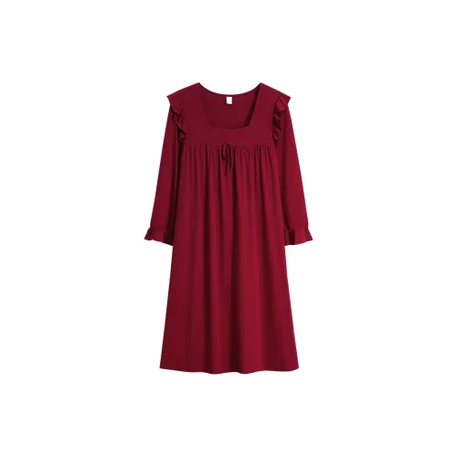 Sha Qian Ночная сорочка Женская Бордовая