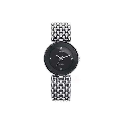 RADO Florence Collection Кварцевый механизм Женские часы 35 мм Черный циферблат Корпус из нержавеющей стали Ремешок из нержавеющей стали