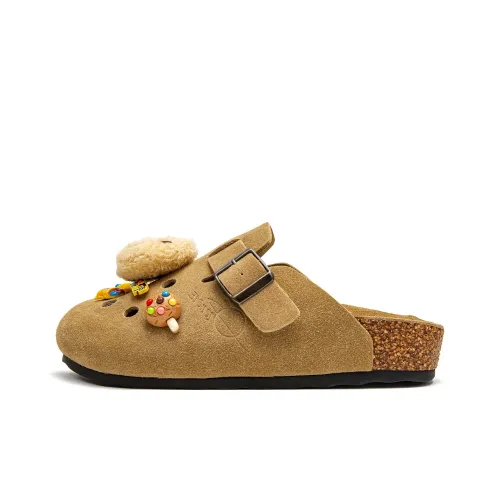 Three Islands Устойчивые к истиранию Домашние тапочки Женские Милый Бобовый