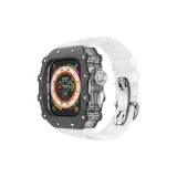 Углеродное волокно | Прозрачный Средний Рамка [Прозрачный Ремень + Серебряная Бабочка Пряжка]