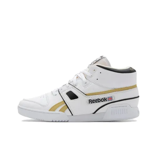 Reebok Workout MID Топ Кроссовки для скейтбординга Унисекс Белый Желтый