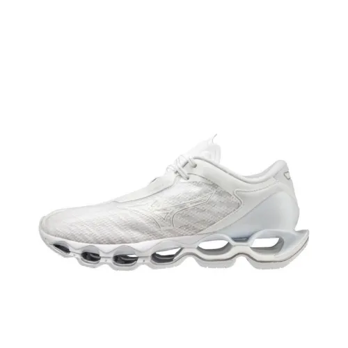 Кроссовки для бега Mizuno Wave Prophecy 12S, низкий топ, серебристый/белый, мужской